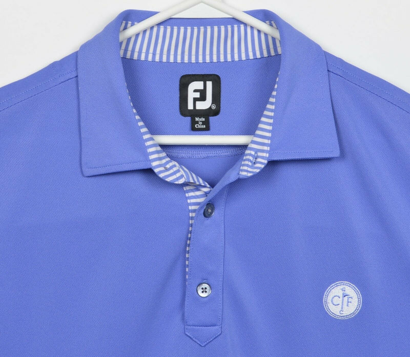 FootJoy Men's XL Solid Blue/Purple FJ Golf Wicking Performance Polo Shirt