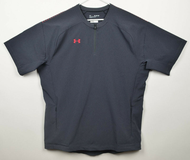 Under Armour Men's 2XLT Loose 1/4 Zip Gray Short Sleeve Warm-Up Activewear Top