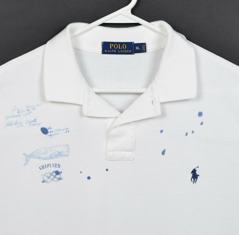 Polo Ralph Lauren Men's XL Whale Eagle Flag Graphic Print Shipyard Polo Shirt