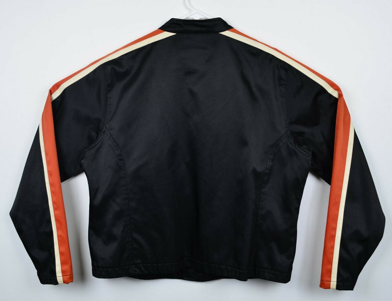 Harley-Davidson Women's XL Black Orange Biker Motorcycle Cafe Racer Jacket