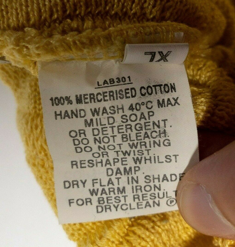 COOGI Basics Sweater Textured 3D Knit Short Sleeve Yellow Vintage 90s Men's XL