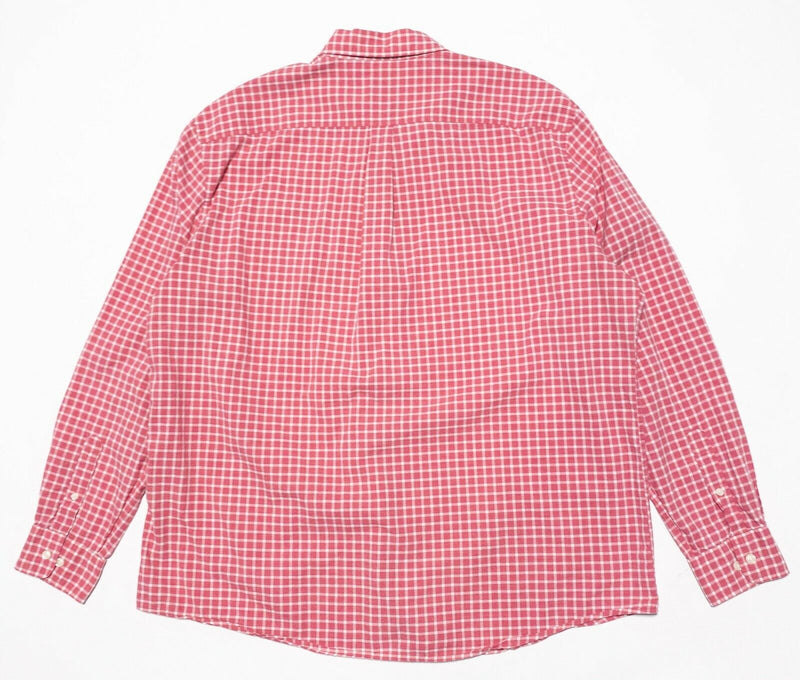 Johnnie-O Shirt Men's 2XL Pink Check Button-Down Long Sleeve Preppy