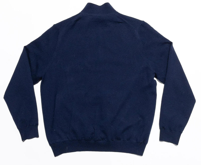 Fairway & Greene Sweater Men's XL Lined Merino Wool Golf 1/4 Zip Pullover Blue