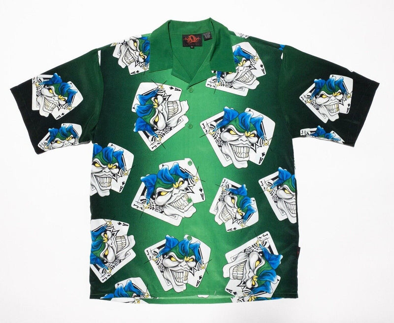 DC Clothing Shirt XL Men's Joker Cards Polyester Camp Y2K 90s Vintage Graphic