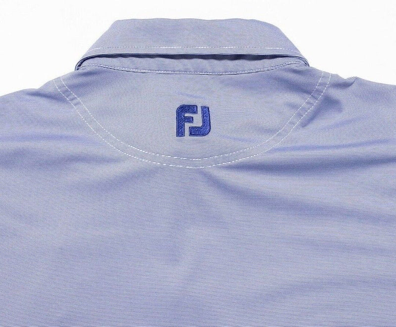 FootJoy Large Golf Shirt Men's Polo Purple Striped Wicking Stretch Performance