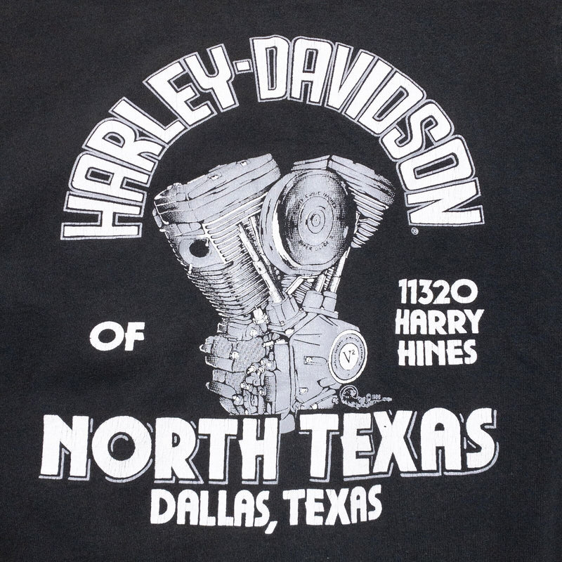 Vintage Harley-Davidson Pocket T-Shirt Fits Men's Small 90s Eagle Black Texas