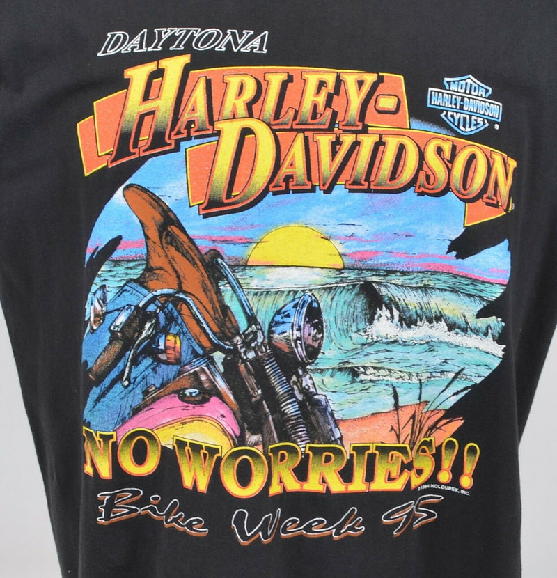 Vintage 1990s Harley-Davidson Men's Large Daytona Bike Week Beach Waves T-Shirt