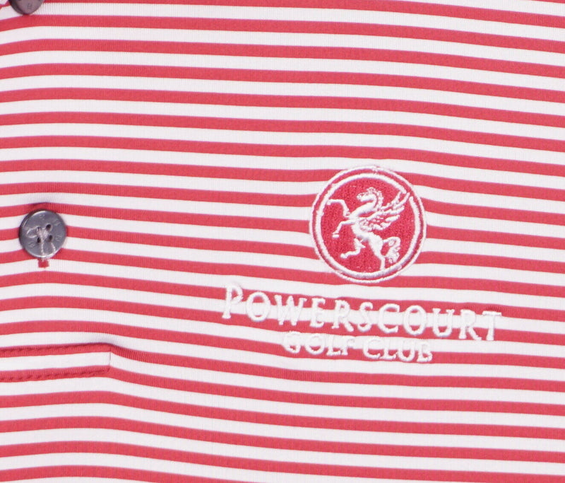 FootJoy Men's Large Logo Collar Tour Issue Red White Striped Golf Polo Shirt