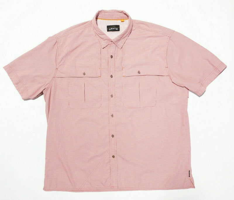 Orvis Fishing Shirt 2XL Men's Open Air Caster Short Sleeve Red/Pink Check Vented