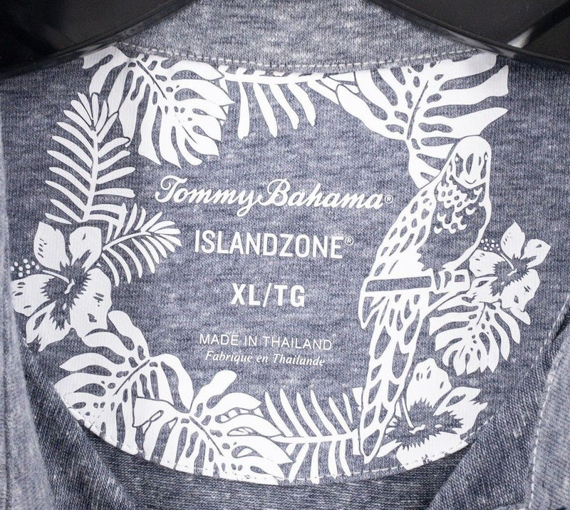 Tommy Bahama Men's XL Bodega Cove IslandZone Knit Camp Shirt Heather Gray