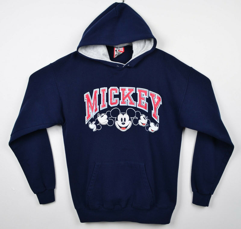 Vintage 90s Disney Designs Men's Large Mickey Mouse Navy Blue Hoodie Sweatshirt
