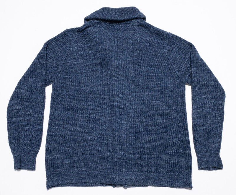 Polo Ralph Lauren Cardigan Sweater Men's Medium Shawl Collar Chunky-Knit Blue