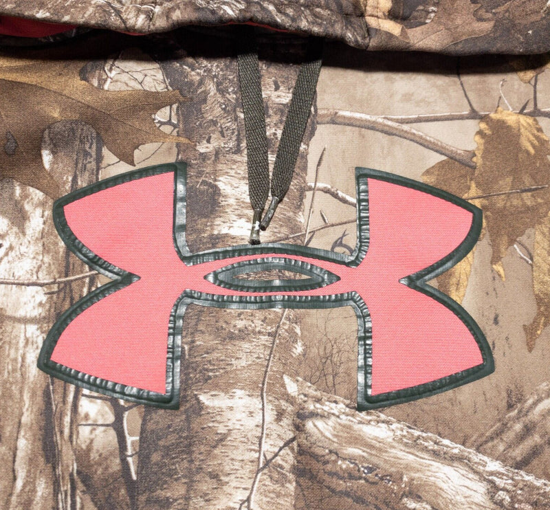 Under Armour Camo Hoodie Women's Large RealTree Pullover Pink UA Logo Camouflage