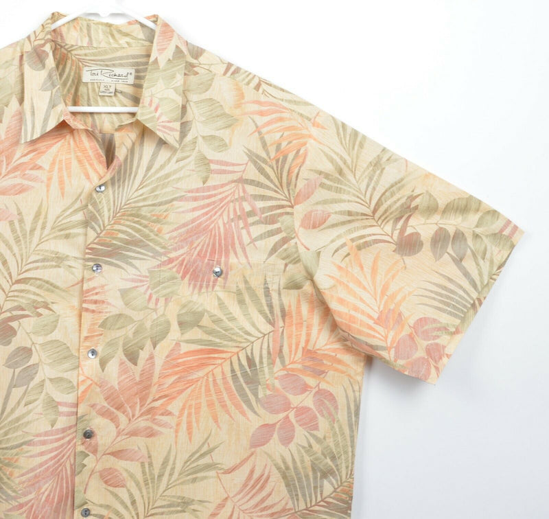 Tori Richard Men's Sz XLT Floral Palm Leaves Cotton Lawn Hawaiian Aloha Shirt