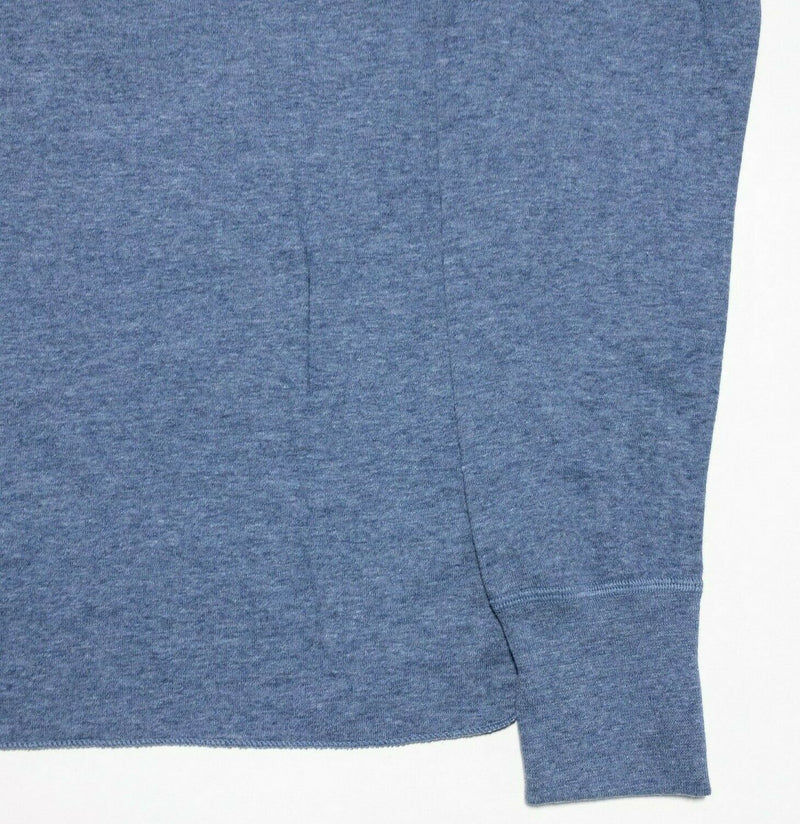 L.L. Bean Men's Small River Driver Wool Blend Henley Two-Layer Shirt Blue