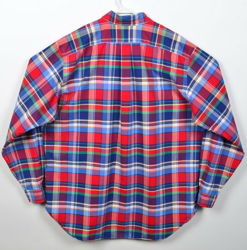 Polo Ralph Lauren Men's XLT Classic Fit Red Blue Tartan Plaid Button-Down Shirt