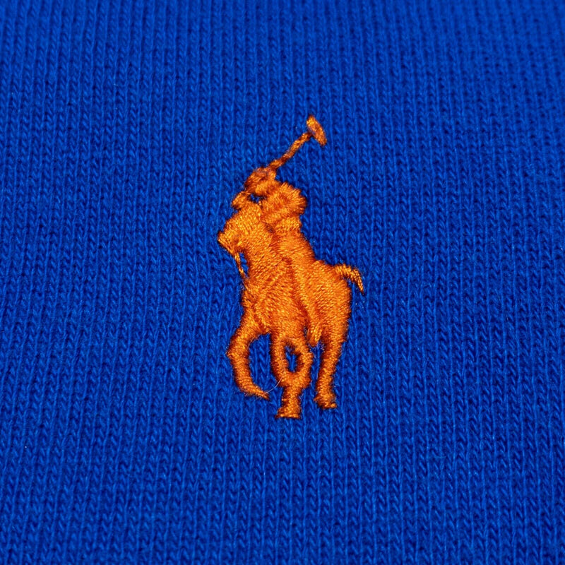 Polo Ralph Lauren Hoodie Mens Large Full Zip Thermal Hooded Pony Blue Drawstring