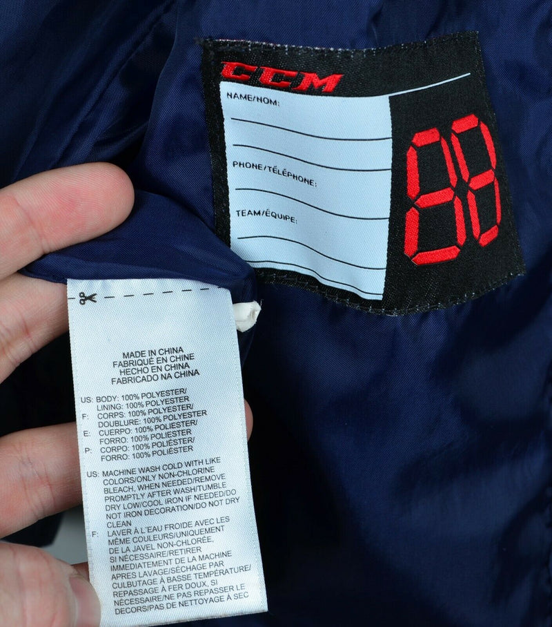 CCM Hockey Men's Medium Navy Blue Full Zip Mesh Lined Warm-Up Windbreaker Jacket