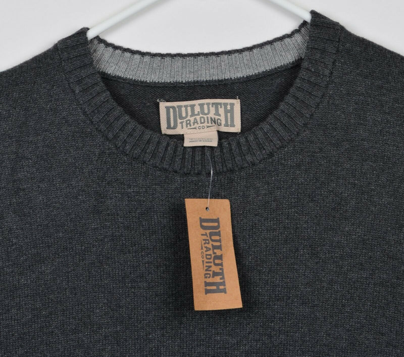 Duluth Trading Co. Men's Large Gray Cotton Crewneck Pullover Sweater NWT