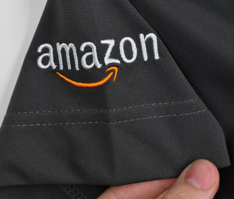 Amazon Men's Sz Large Delivery Driver Uniform Reflective Gray Polo Shirt