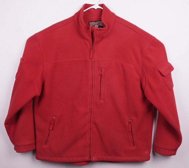 Duluth Trading Co Men's XL Solid Red Fleece Windproof Full Zip Shoreman Jacket