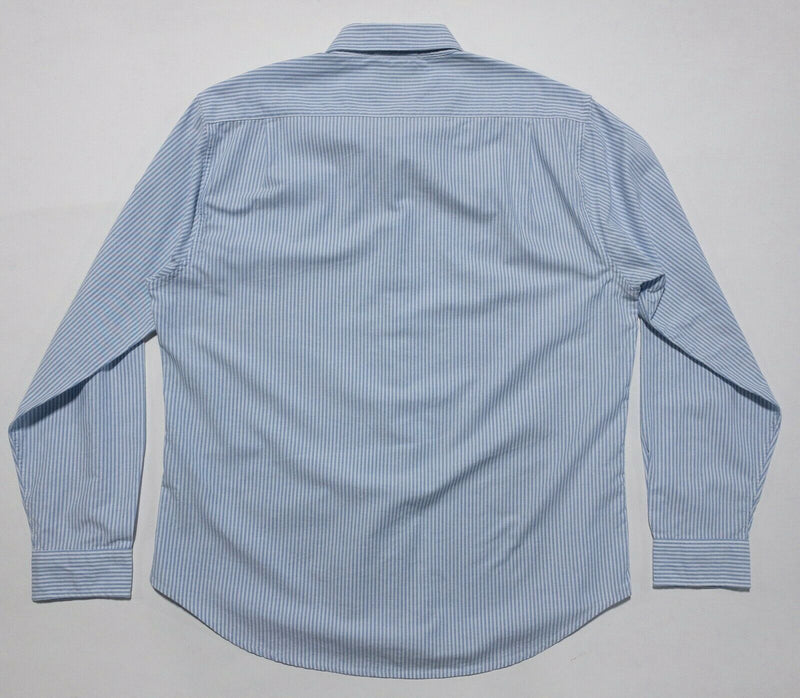 Bonobos Men's XL Standard Fit Blue White Striped Oxford Button-Down Shirt