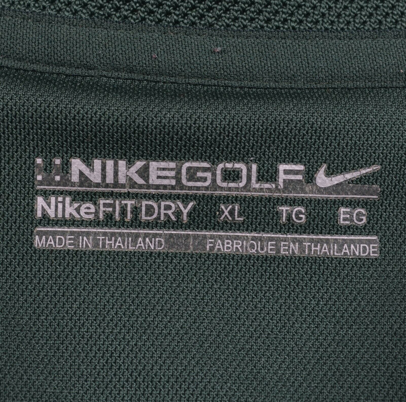 Disney Golf Men's Sz XL Nike Golf Dri-Fit Forest Green Performance Polo Shirt