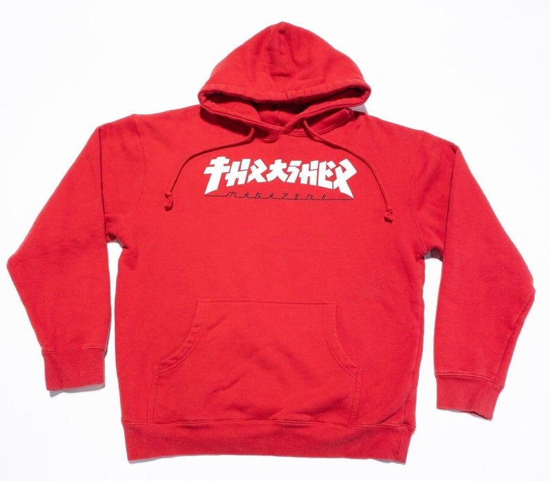 Thrasher Magazine Hoodie Men's Medium Vintage 90s Skater Pullover Sweatshirt Red