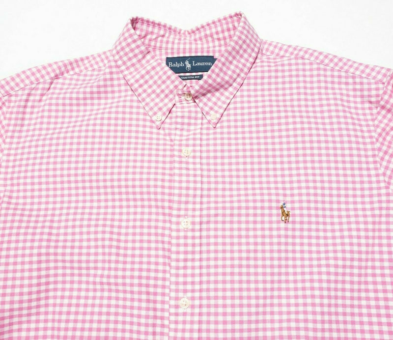 Polo Ralph Lauren Men's 2XL Long Sleeve Shirt Pink Gingham Check Button-Down