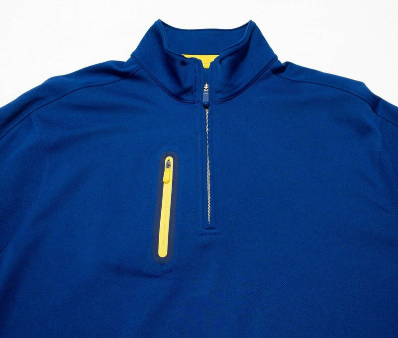 Bobby Jones Men's Large X-H20 Golf 1/4 Zip Top Blue Wicking Stretch Pullover