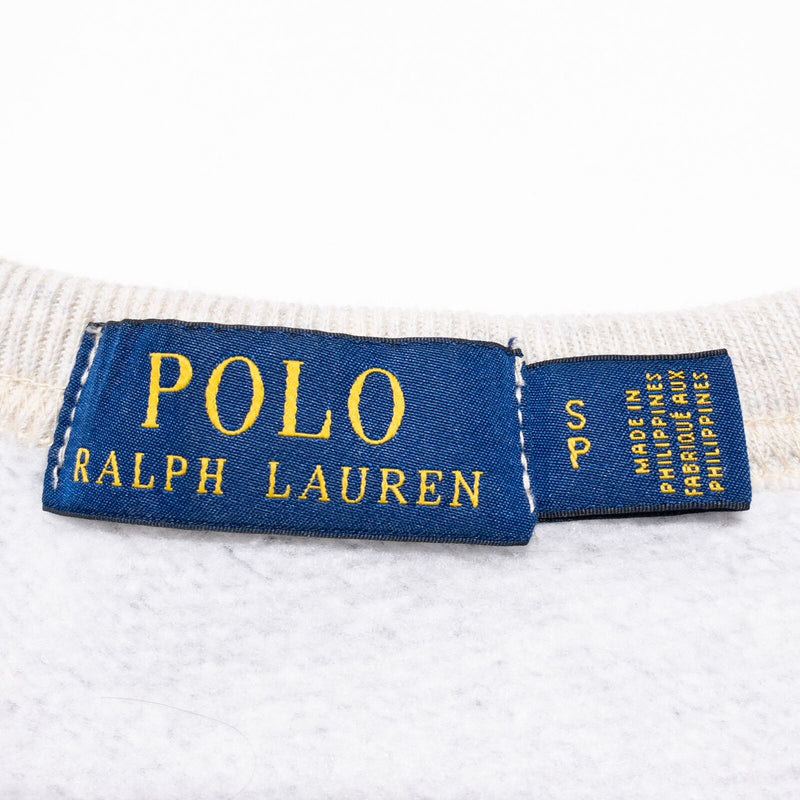 Polo Ralph Lauren Sweatshirt Men's Small Crewneck Pullover Bulldog Gray Eastern