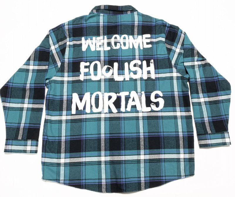 Disney Cakeworthy Flannel Shirt Adult 4XL Haunted Mansion Plaid Foolish Mortals
