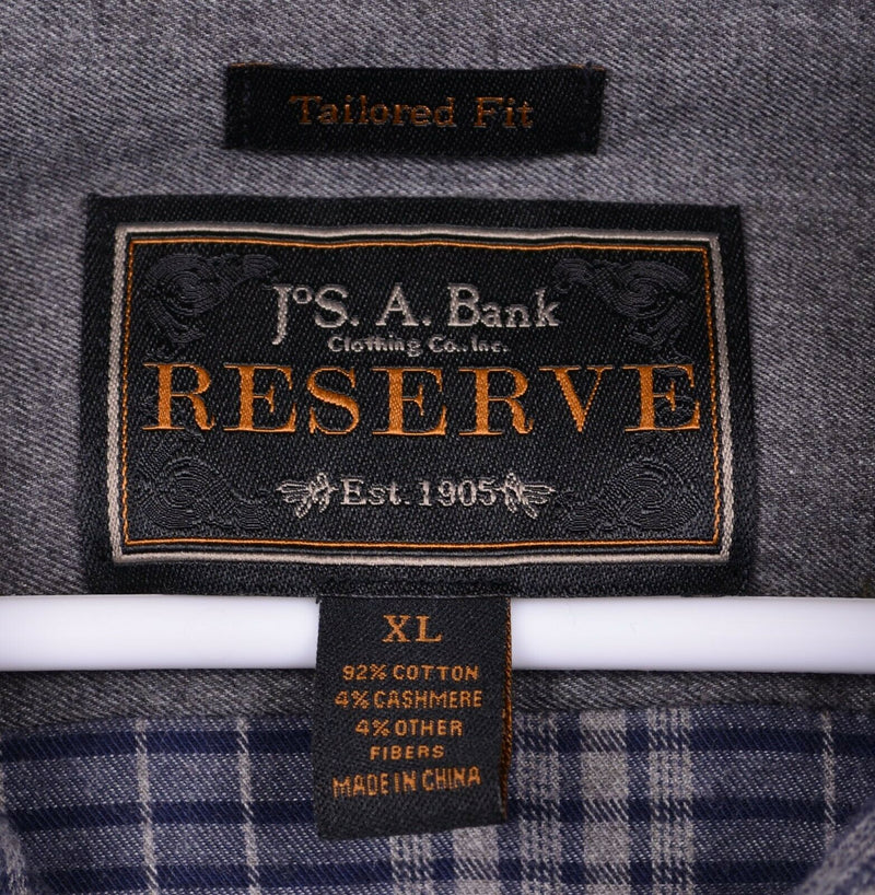 Jos. A. Bank Reserve Men's Sz XL Cotton Cashmere Blend Long Sleeve Plaid Shirt