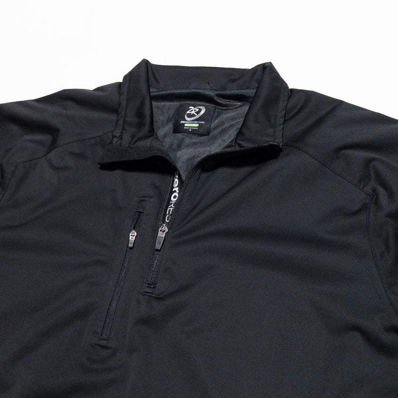 Zero Restriction Golf Jacket Men's Large Tour Series Pullover 1/4 Zip Black Wind