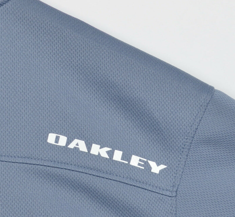 Oakley Hydrolix Men's Medium Regular Orange Gray Striped Wicking Golf Polo Shirt