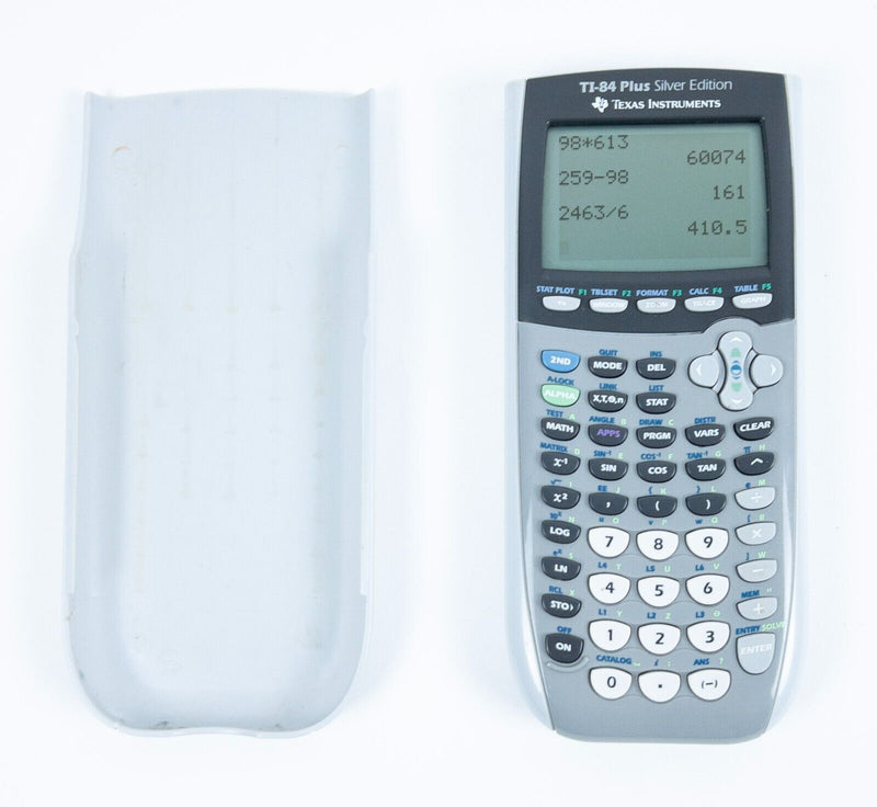 TI-84 Plus Silver Edition Graphing Calculator Texas Instruments Gray Faceplate
