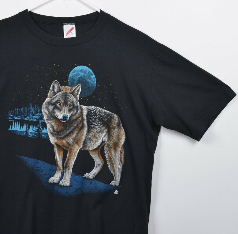 Vtg 1987 Wolf Men's Sz XL Kanye West Anchorman 2 Animal LSJ Sportwear T-Shirt