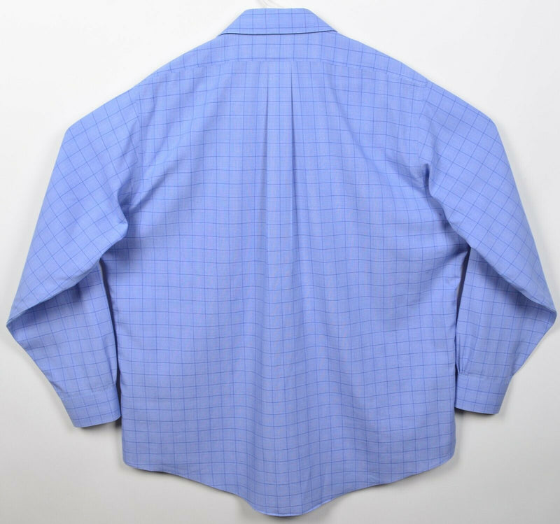 Brooks Brothers Men's 16.5-35 (Traditional Fit) Non-Iron Blue Plaid Dress Shirt