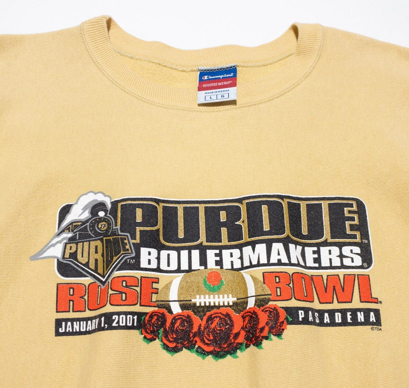 Purdue Boilermakers Champion Reverse Weave Men's Large Rose Bowl 2001 Sweatshirt
