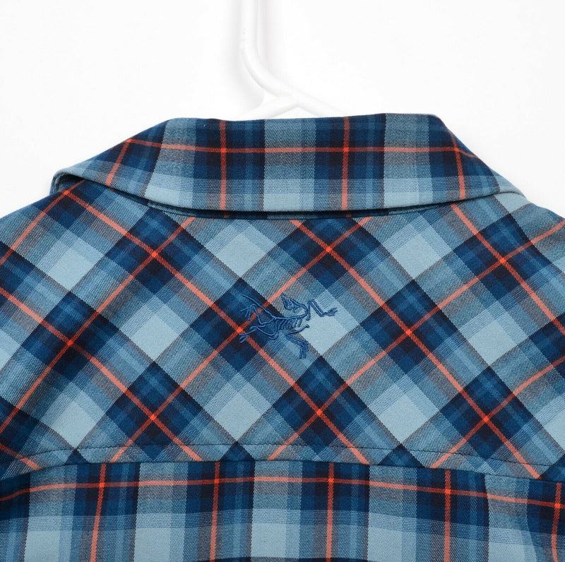 Arc'teryx Men's XL Snap-Front Blue Plaid Hiking Travel Long Sleeve Flannel Shirt