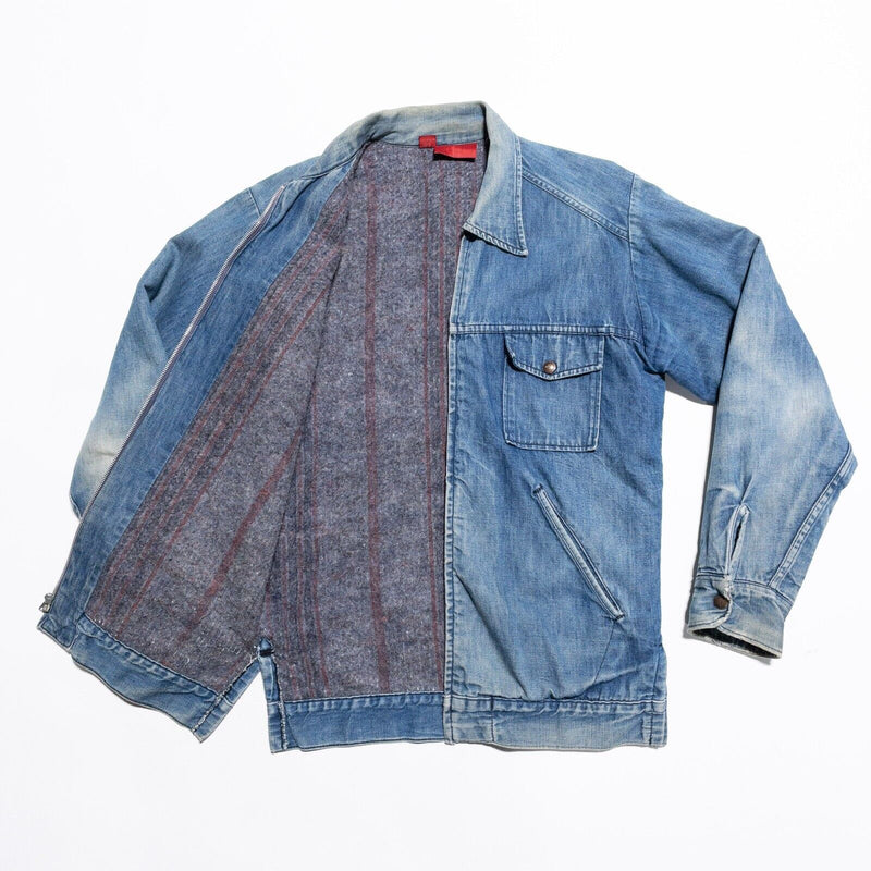 Vintage Dickie's Blanket Lined Jacket Men's 36 Denim Full Zip Faded Workwear 80s