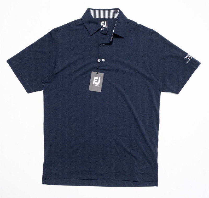 FootJoy Golf Shirt Small Men's Polo ProDry Solid Lisle Navy Blue Wicking Stretch