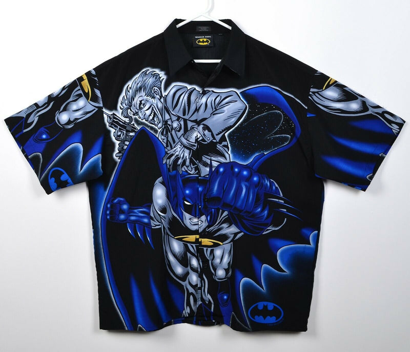 Batman Joker Men's 2XL All-Over Graphic Print Warner Bros Polyester Camp Shirt