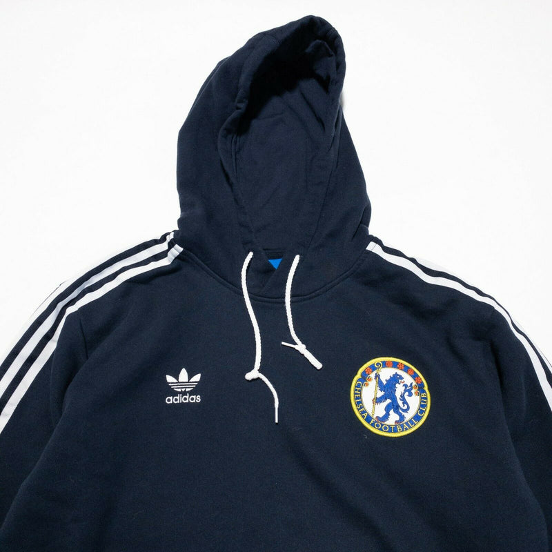 Chelsea Football Club Adidas Hoodie Navy Blue Pullover Sweatshirt Men's Large