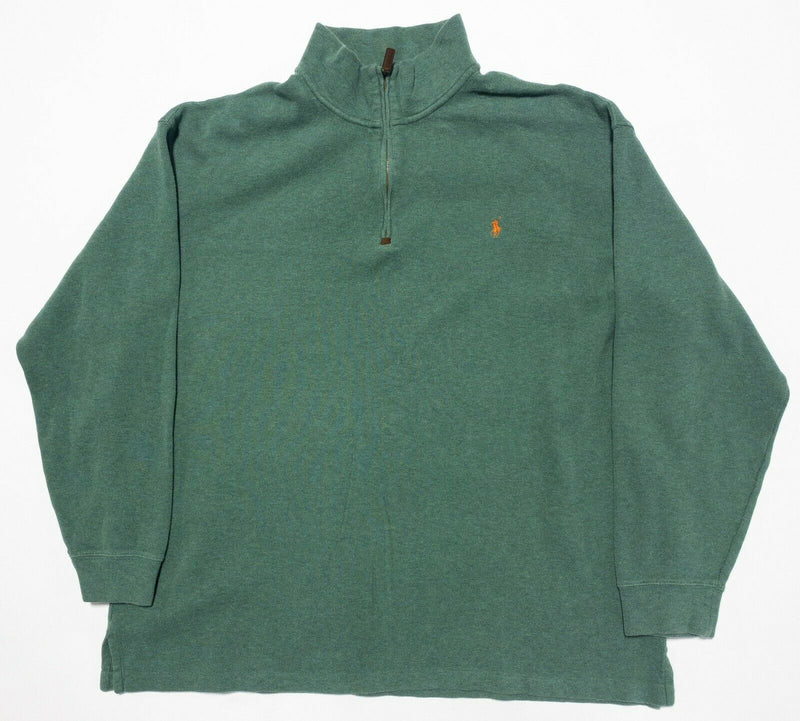 Polo Ralph Lauren Men's 3XLT (3XL Tall) Green 1/4 Zip Pony Sweater Sweatshirt