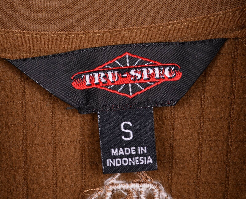 Tru Spec Men's Sz Small 1/4 Zip Pullover Brown Polyester Spandex Tactical Jacket