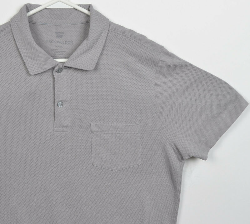 Mack Weldon Men's Large Gray Combed Cotton Modal Blend Pocket Polo Shirt