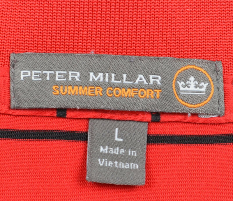 Peter Millar Summer Comfort Men's Large Wisconsin Badgers Stripe Golf Polo Shirt
