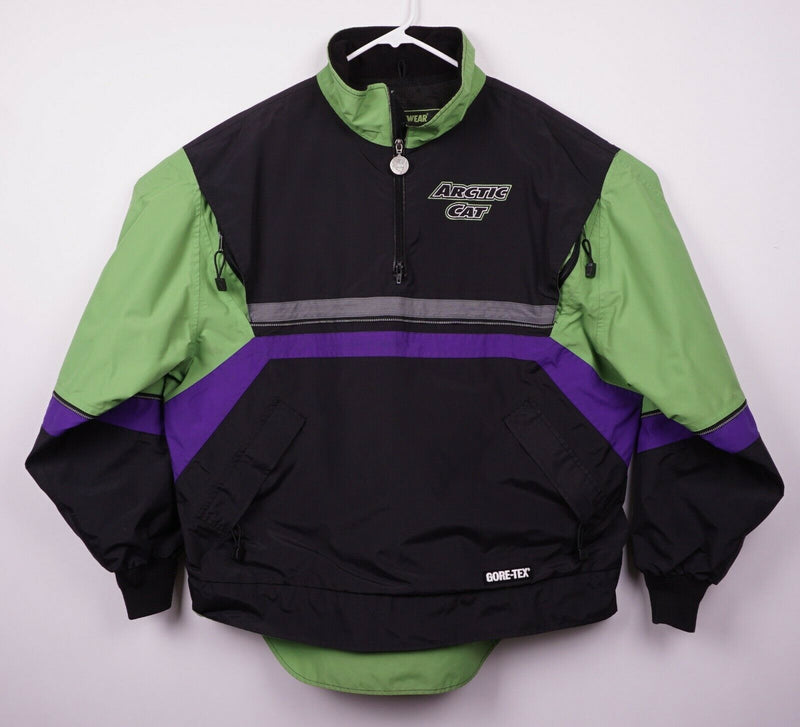 Vtg 90s Arctic Cat Men's 2XL GORE-Tex Neon Green Purple Black Colorblock Jacket