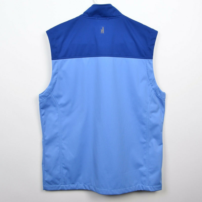 Johnnie-O Prep-Formance Men's Medium Blue Two-Tone Golf Preppy Full Zip Vest